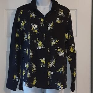 ERIC & LANI  Black Floral Top, Small